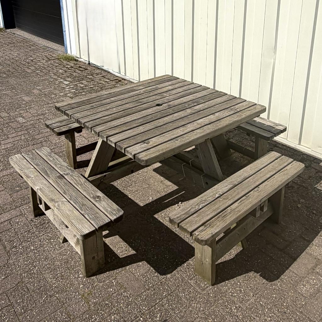MaximaVida Picknicktafel - Vierkant (A) 26172, Tuin en Terras, Ophalen, Gebruikt, Vierkant, Hout