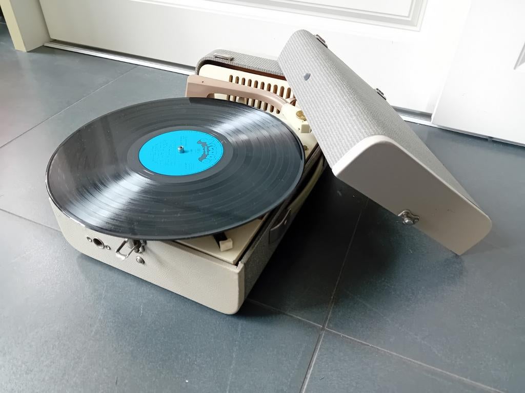 Koffergrammofoon Philips 9148, jaren 50-60, werkende staat, Ophalen of Verzenden
