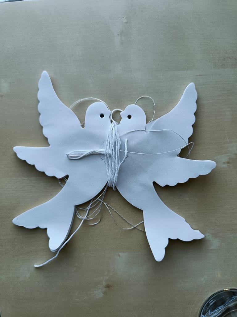Slinger bruiloft - Witte duiven + gratis Just Married slinge, Ophalen of Verzenden