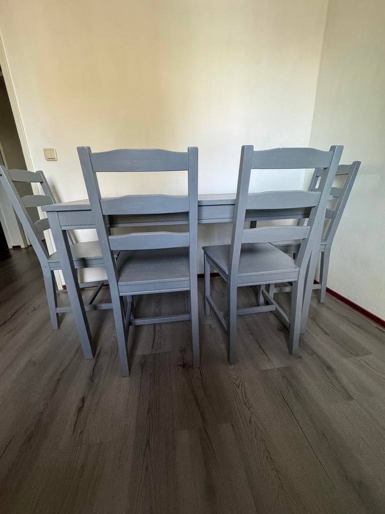 set van eettafel, Huis en Inrichting, Tafels | Eettafels, Ophalen, 100 tot 150 cm, 50 tot 100 cm, Zo goed als nieuw