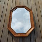 Achthoekige spiegel met houten lijst, Minder dan 50 cm, Onbekend, Ophalen of Verzenden, Zo goed als nieuw