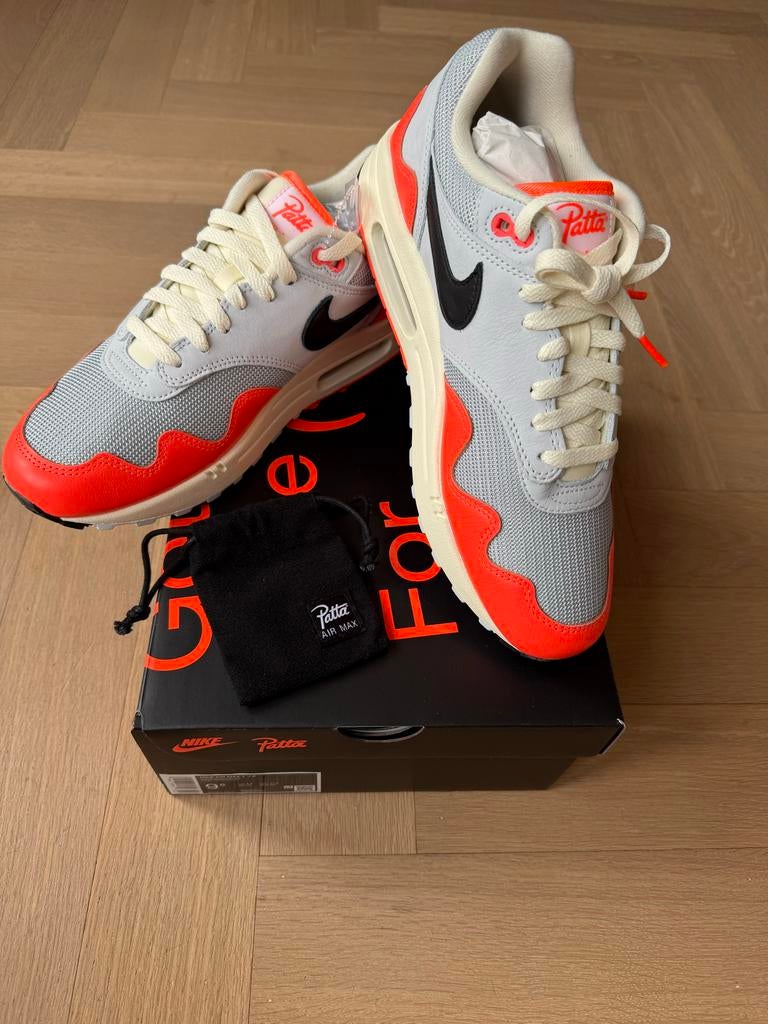 Patta x Nike Air Max 1 'Hyper Crimson' - Maat 43 Nieuw, Kleding | Heren, Schoenen, Nieuw, Sneakers of Gympen, Overige kleuren