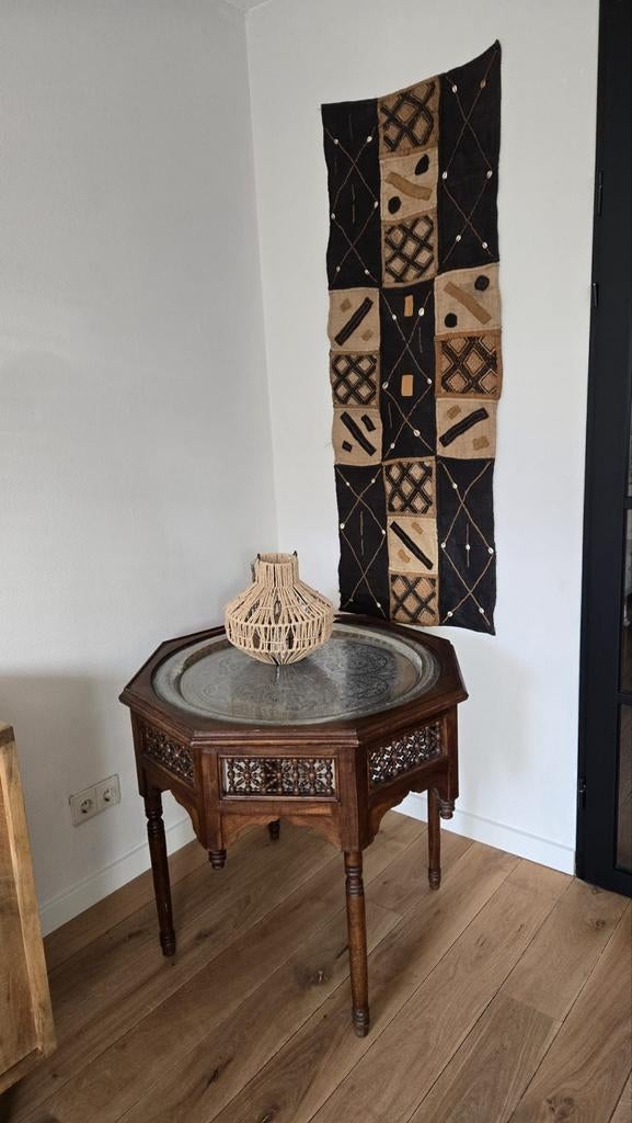 Unieke handgemaakte Egyptische theetafels (2 stuks), Metaal of Aluminium, Rond, Ophalen of Verzenden, 75 cm of meer