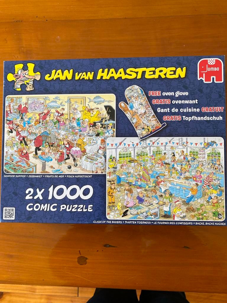 Jan van Haasteren Dubbelpuzzel: Seafood Supper & Clash of th, Ophalen, 500 t/m 1500 stukjes, Gebruikt, Legpuzzel