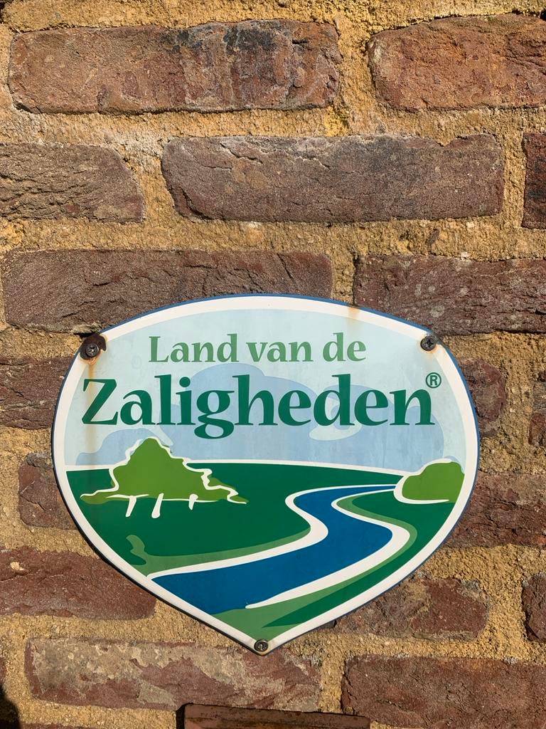 Emaille bord "Land van de Zaligheden" origineel, Antiek en Kunst, Ophalen of Verzenden