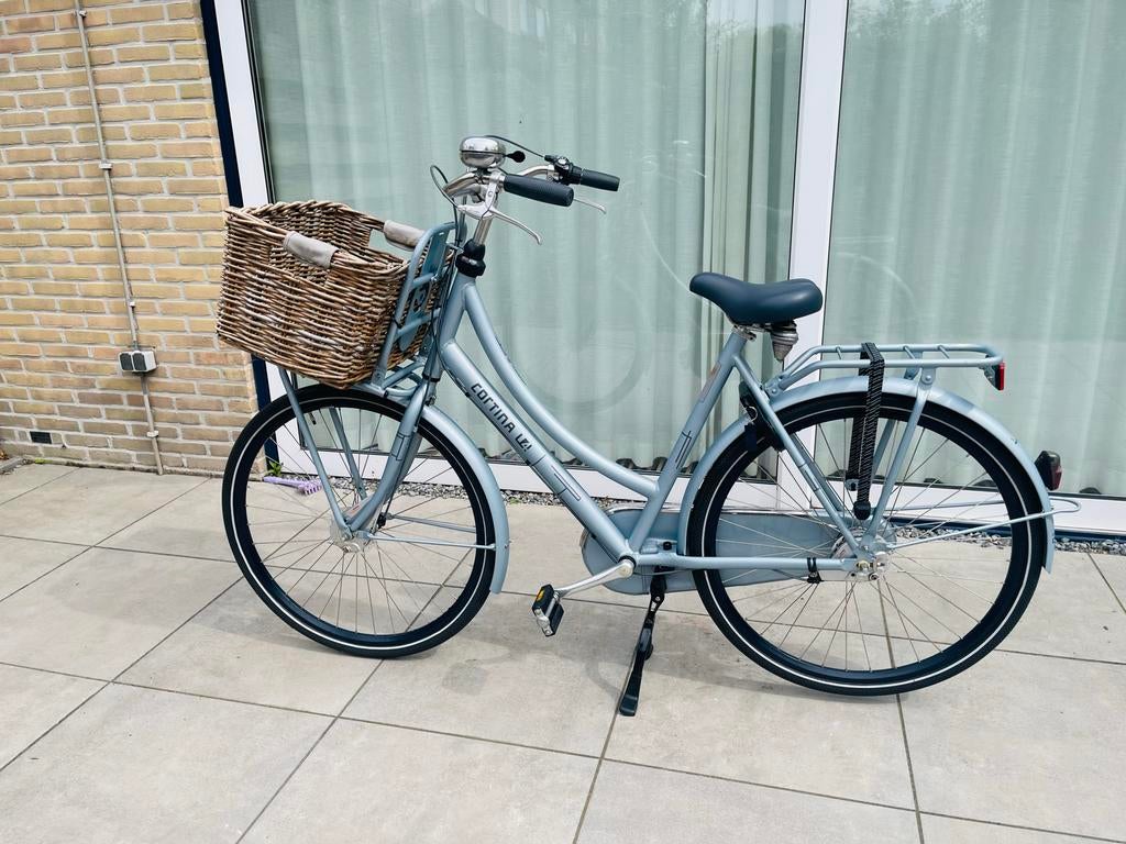 Fiets Cortina U4 Transportfiets 28 inch - Lichtblauw, Gebruikt, Versnellingen, 56 cm of meer, Trommelrem