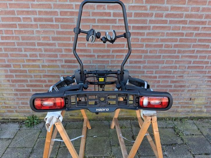 Hapro Fietsendrager voor 2 fietsen - Afsluitbaar, Auto diversen, Fietsendragers, Gebruikt, Trekhaakdrager, 2 fietsen, Elektrische fiets