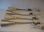 Partij 4 x IKEA KVART klemlampen, mat zilver & wit, Hagberg, Ophalen of Verzenden, Gebruikt, Overige materialen, IKEA KVART