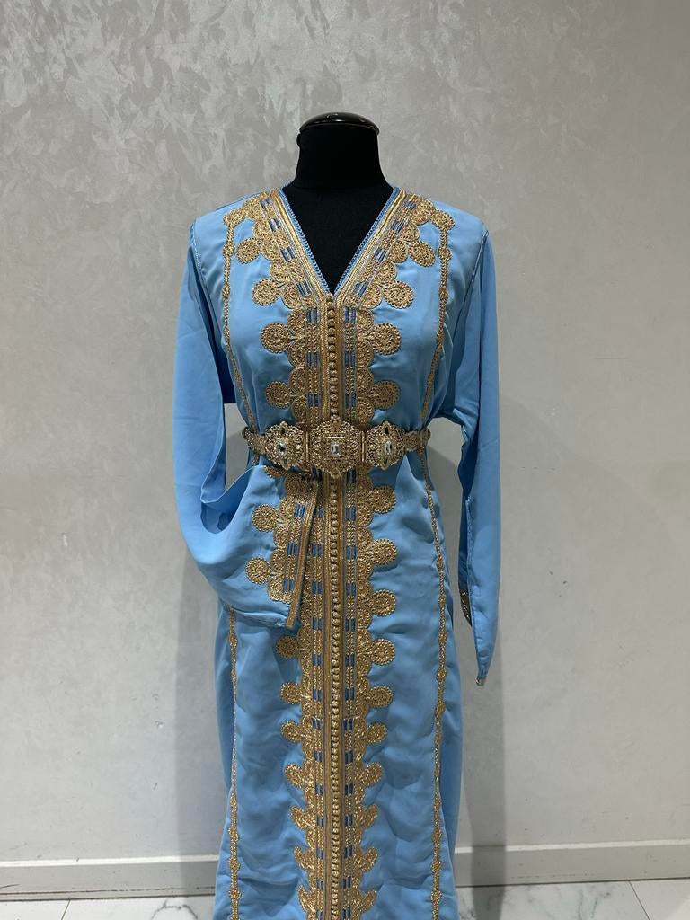 Elegante  kaftans met gouden borduursels, Kleding | Dames, Gelegenheidskleding, Overige typen, Blauw, Maat 42/44 (L), Nieuw