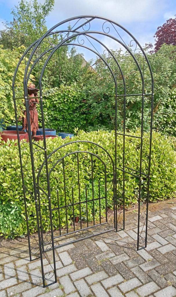 Degelijke nieuwe ijzeren rozenboog met poort nieuw., Tuin en Terras, Ophalen, Met poort, Overige typen, Nieuw