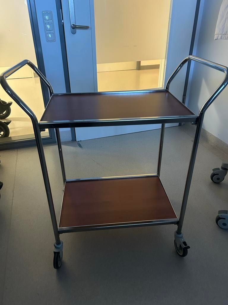 Praktische Serveerwagen met 2 Niveaus en Wielen, Ophalen, Gebruikt
