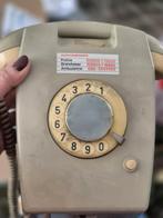 Vintage PTT W65 wandtelefoon (grijs) met draaischijf, Ophalen