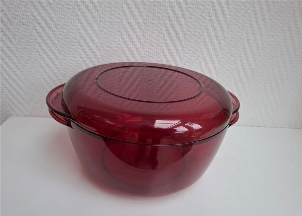 T051 Microplus schaal, 2,25 liter, netjes, Tupperware, Ophalen of Verzenden, Gebruikt, Rood, Beker of Kan