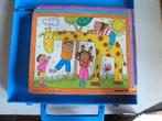 Unicef # houten blokken puzzle (blauwe doos) 2x, Ophalen of Verzenden, 10 tot 50 stukjes, Zo goed als nieuw, 2 tot 4 jaar