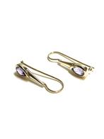 8k gouden oorbellen met amethist, Hangers, -, -, Ophalen of Verzenden