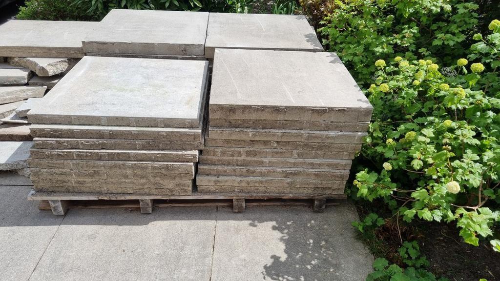 Betontegels 60x60x4 cm - 32 stuks, Tuin en Terras, Tegels en Klinkers, Ophalen, Gebruikt, 10 m² of meer, Beton