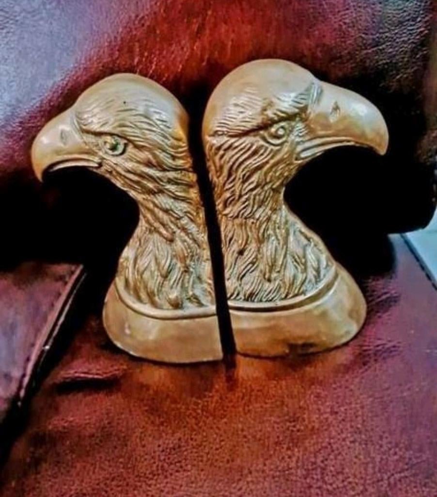 Boekensteunen met adelaarskoppenin brons, Antiek en Kunst, Ophalen of Verzenden