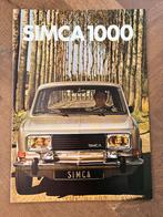 Simca 1000 brochure, Boeken, Ophalen of Verzenden, Zo goed als nieuw, Overige merken