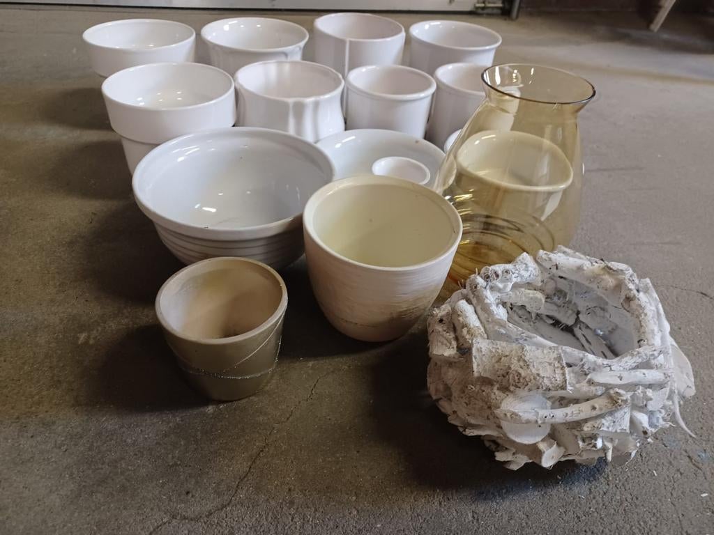 Bloempotten gratis, Tuin en Terras, Ophalen, Rond, Aardewerk, Minder dan 40 cm