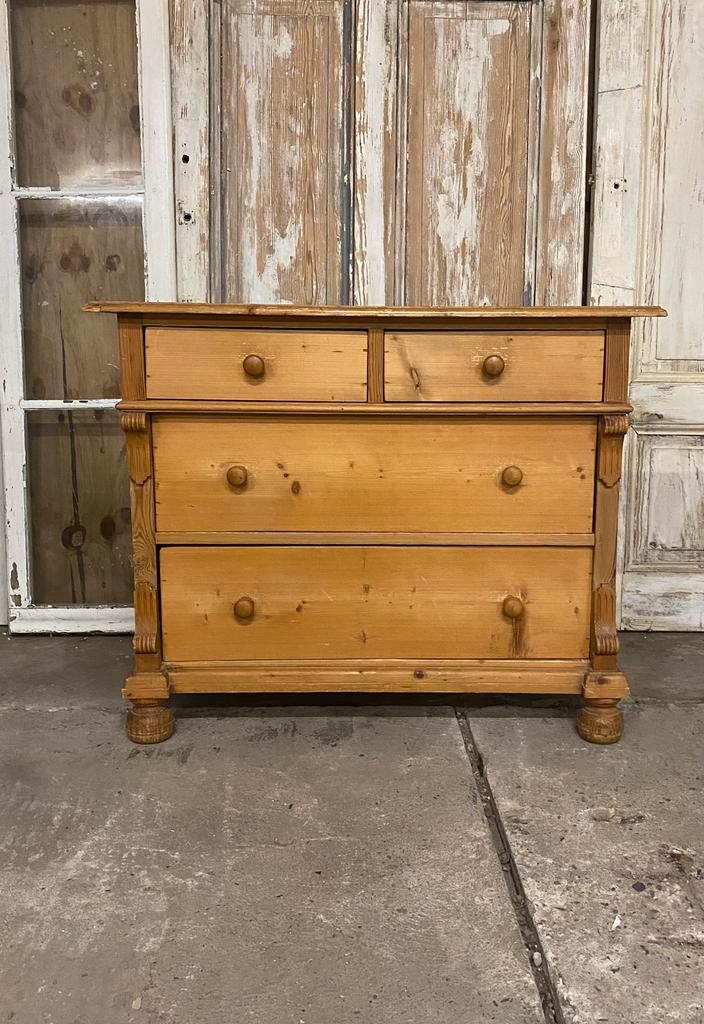 Engelse ladekast, massief grenenhout. Antiek. Exclusief., Huis en Inrichting, Kasten | Ladekasten, Gebruikt, Minder dan 100 cm