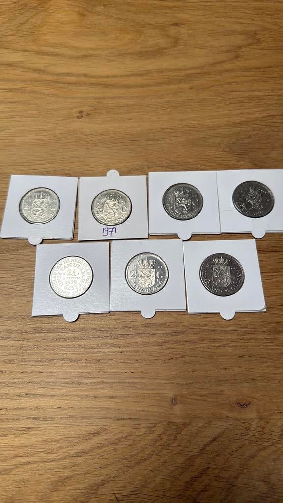 Te koop 7x rijksdaalder Juliana UNC / FDC, Postzegels en Munten, Munten | Nederland, Ophalen of Verzenden, Koningin Juliana, 2½ gulden