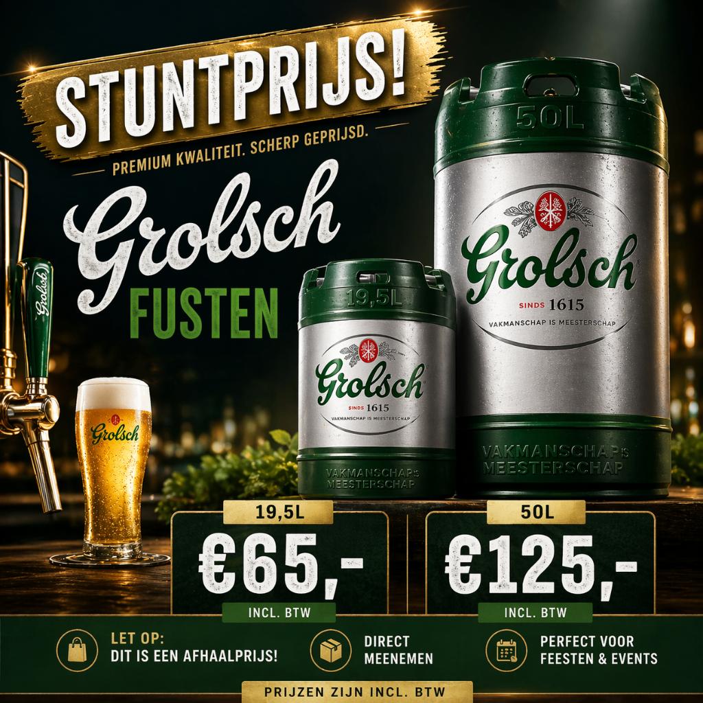 FUSTEN Grolsch - 20L á €65 en 50L á €125,-, Ophalen, Overige typen