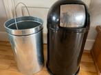 Wesco Pushboy Zwart 50L afvalbak, Gebruikt, 40 liter of meer, Ophalen of Verzenden, Metaal