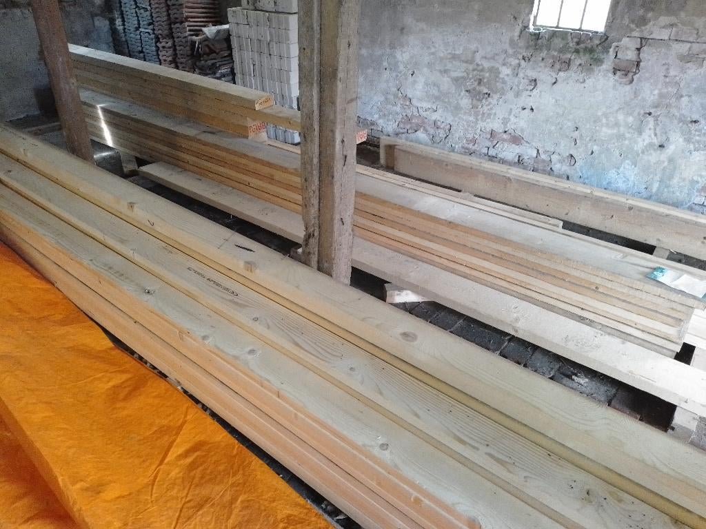 balken 3-6mtr vuren draagbalk spant gording of 6,2mt planken, Ophalen, Nieuw, Balk, Vuren