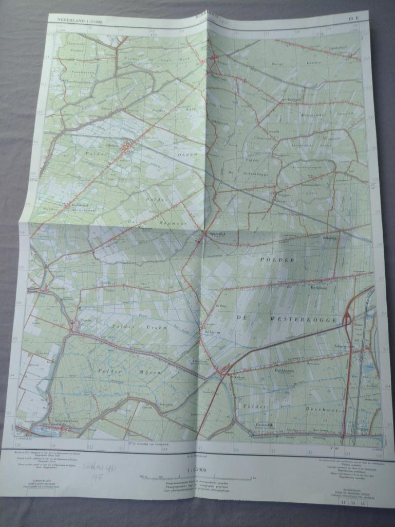 19 E Berkhout Spierdijk Spanbroek Avenhorn Plattegrond 1961, Antiek en Kunst, Ophalen of Verzenden