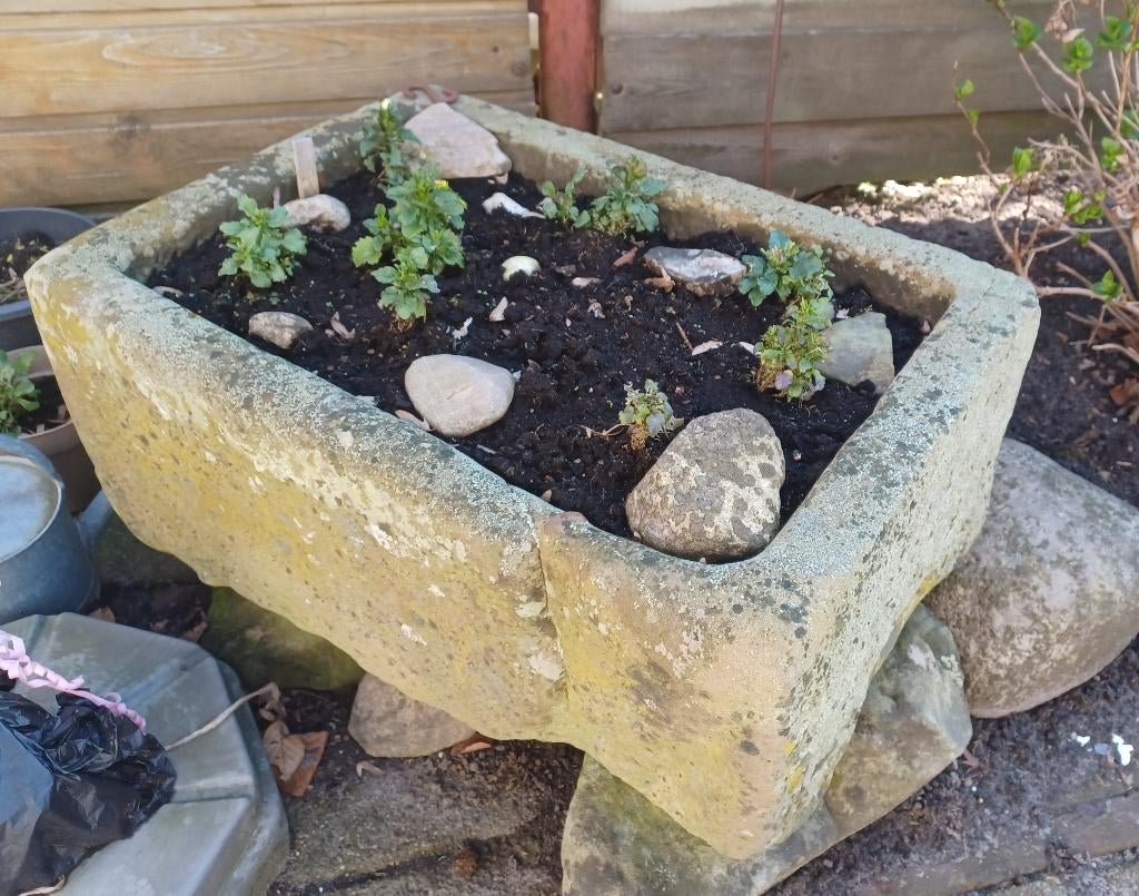 Bentheimer zandsteen trog, Ophalen, Steen, Gebruikt, Balkon