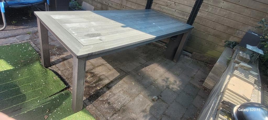 Robuuste tuintafel, grijs, gebruikt, Tuin en Terras, Tuintafels, Ophalen