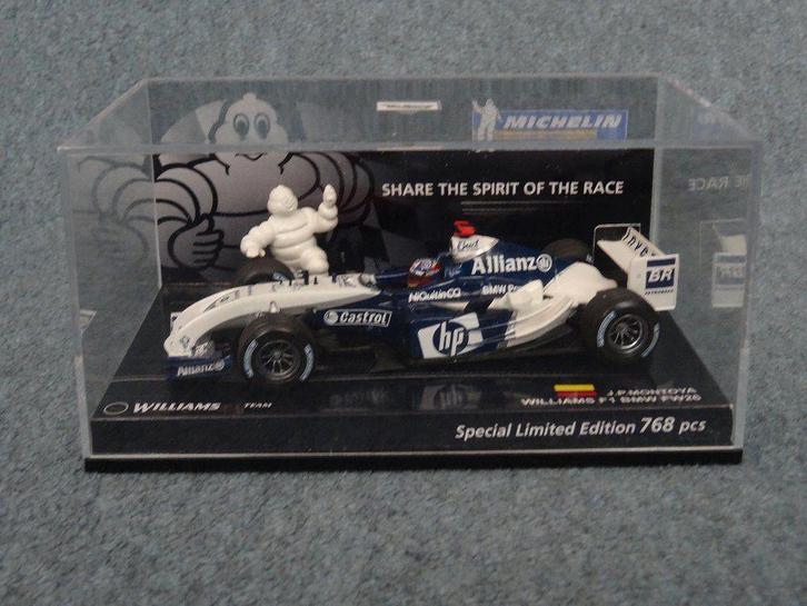 F1 BMW Williams FW26 Montoya zeldzame MICHELIN uitgave, Hobby en Vrije tijd, Modelauto's | 1:43, Zo goed als nieuw, Auto, MiniChamps