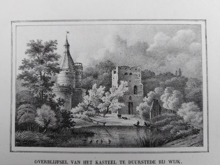 17 / prent van de Overblijfselen kasteel Wijk bij Duurstede, Antiek en Kunst, Kunst | Litho's en Zeefdrukken, Ophalen of Verzenden