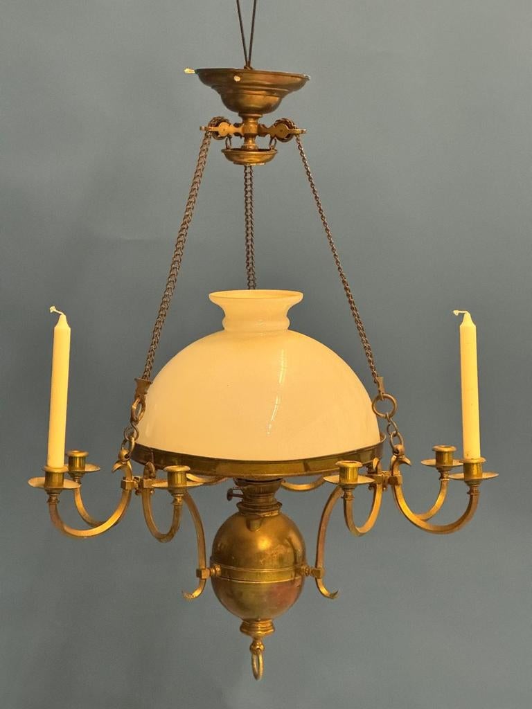 Plafondlamp van koper, 150 jaar oud., Antiek en Kunst, Ophalen