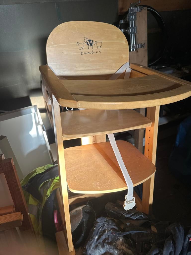 Houten kinderstoel Bambino met verstelbare zitting, Ophalen, Gebruikt