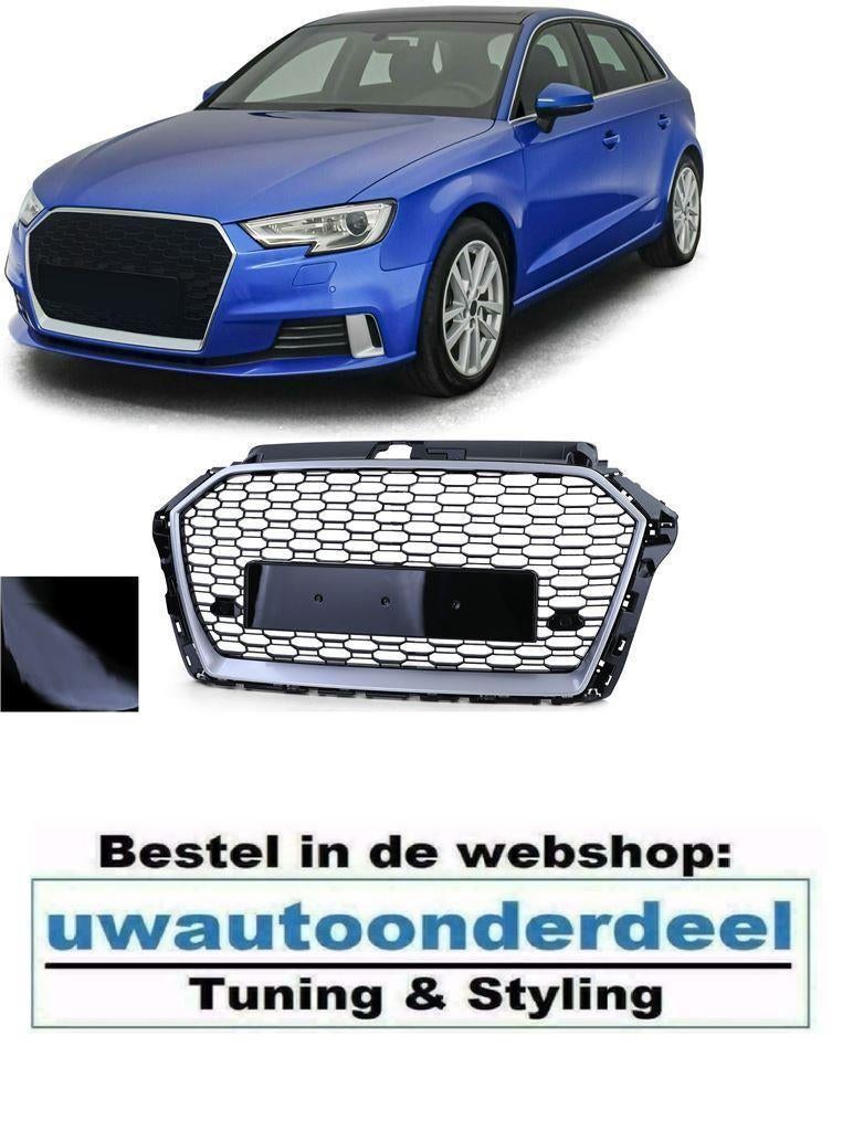 Sport Grill Zwart Honingraat Voor Audi A3 8V RS3 Look, Verzenden, Automotive Parts, A.parts@hotmail.nl, Trasmolenlaan 12 3447 GZ Woerden