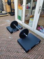 Complete Halterset 120kg met Drop Pads, Ophalen, Zo goed als nieuw, Benen, Halterset