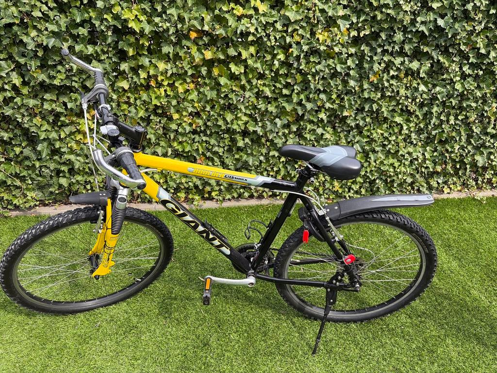 Giant mountainbike, geel en zwart, Fietsen en Brommers, Fietsen | Mountainbikes en ATB, Ophalen, Gebruikt, Hardtail, Heren