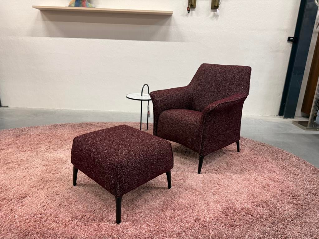 Nieuw Leolux Mayuro Fauteuil met Poef Mondo Stof Stoel
