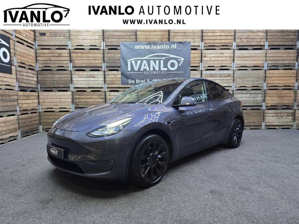 Tesla Model Y Long Range Pano Leder 360 gr Camera LM Trekhaa, Auto's, Tesla, Automaat, Gebruikt, Zwart, Vierwielaandrijving