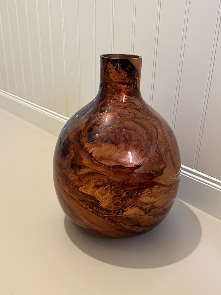 J-Line Vaas Goud/Oranje met Unieke Glinstering 45cm, Ophalen, Overige materialen, Oranje, Zo goed als nieuw