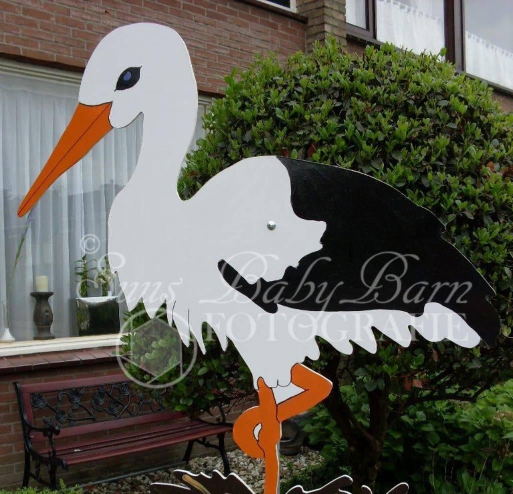 Geboortebord Traditionele Geboorte Ooievaar., Kinderen en Baby's, Kraamcadeaus en Geboorteborden, Ophalen of Verzenden, Geboortebord