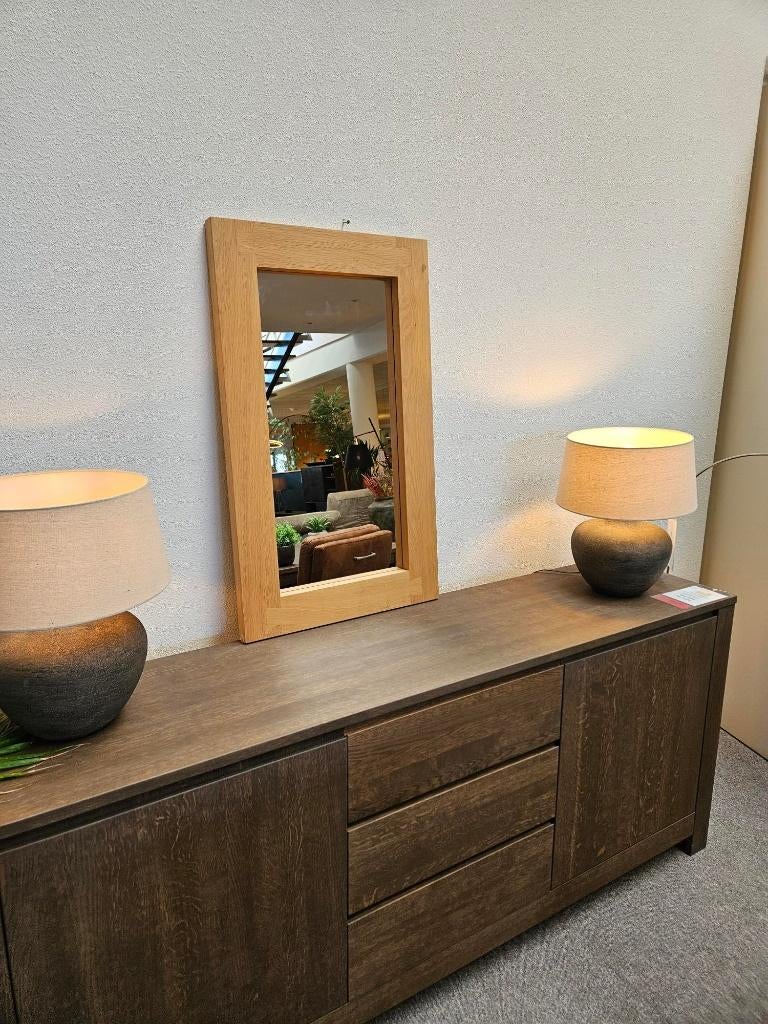 Spiegel massief blank eiken | 59 x 99 cm, Huis en Inrichting, Woonaccessoires | Spiegels, Ophalen, Zo goed als nieuw, 75 tot 100 cm