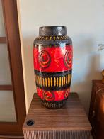 Vintage Scheurich 553-52 Fat Lava vaas, rood/zwart, Ophalen