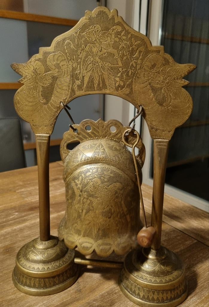 Aziatische Kamergong / Tempelgong van Messing met Draken, Antiek en Kunst, Ophalen of Verzenden