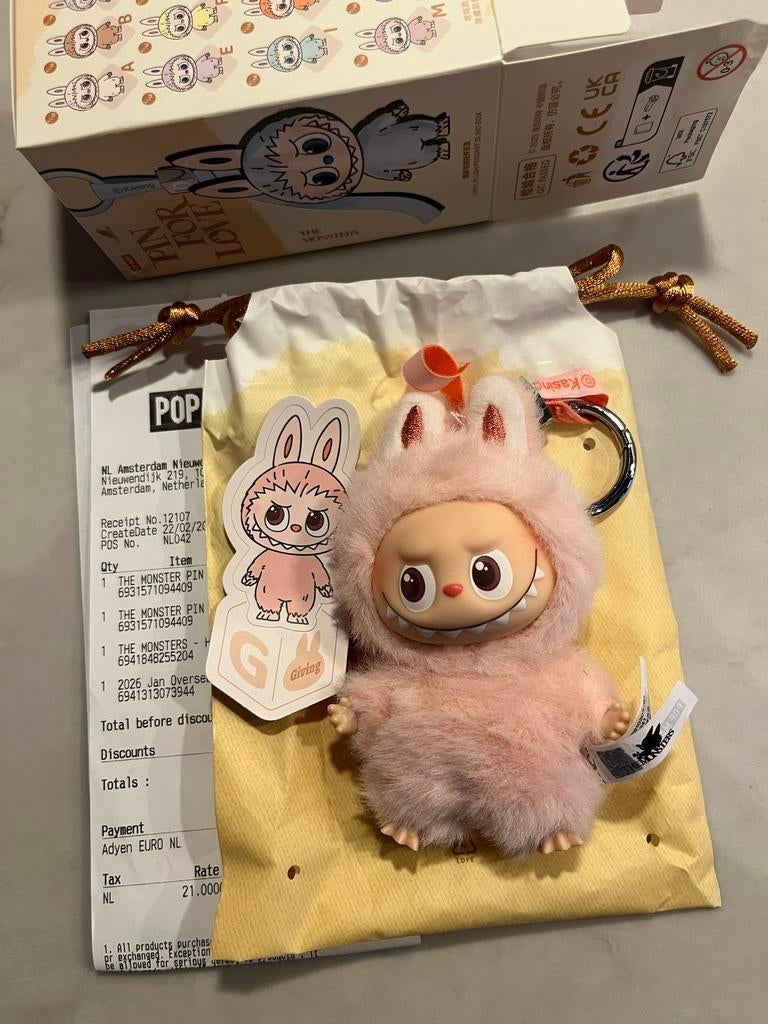 Originele Roze Labubu van Popmart, Verzamelen, Ophalen of Verzenden, Zo goed als nieuw