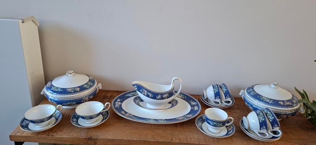 Wedgwood Blue Siam Servies  porselein nieuwstaat!, Ophalen