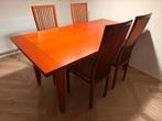 Kersenhouten eettafel met 4 stoelen, Huis en Inrichting, Tafels | Eettafels, Ophalen, 50 tot 100 cm, Zo goed als nieuw, 150 tot 200 cm
