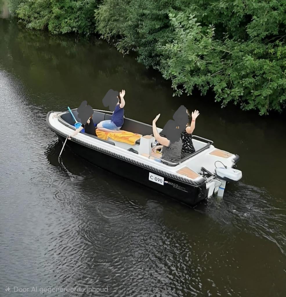 Mooie elektrische Amigo 435 classic sloep met zonnedek, Ophalen, Gebruikt, Tot 10 pk, Elektrisch