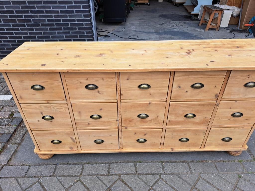 Oud grenen ladekast commode 15 lades, Ophalen, RoDeKo Volendam, R.kooij65@gmail.com, Gebruikt